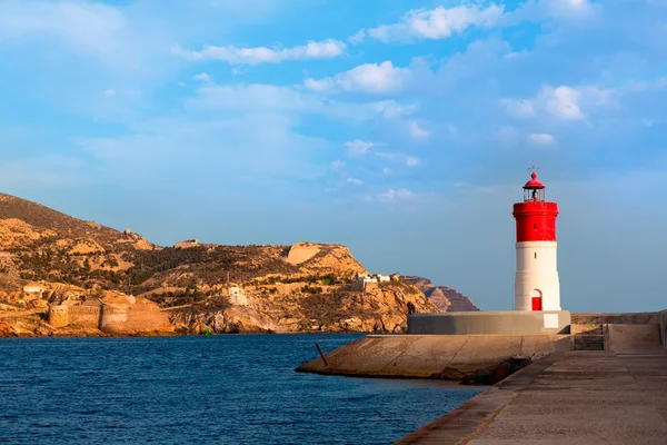 Baken cartagena vuurtoren in Spanje — Stockfoto