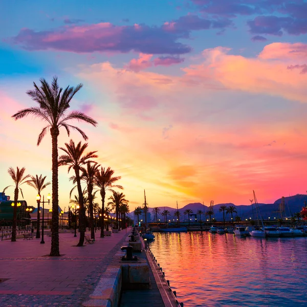 Cartagena Murcia port marina sunset in spain — Stock Photo, Image