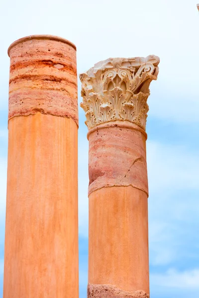 Kolommen in cartagena Romeinse amfitheater Spanje — Stockfoto