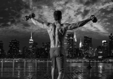 spor salonu adam New York'un Hex dumbbells yükselen