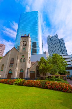 Houston cityscape Antakya Kilisesi Texas bize