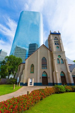 Houston cityscape Antakya Kilisesi Texas bize