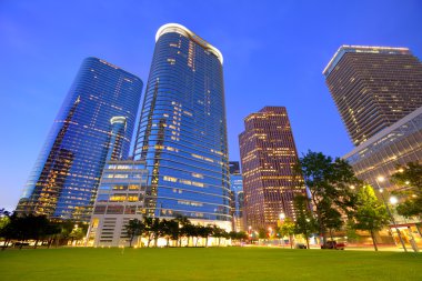 Houston Downtown Texas bize günbatımı manzarası