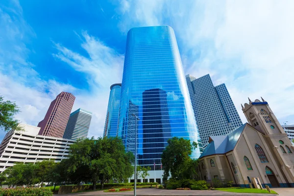 Houston belvárosi Smith St skyline, Texas minket — Stock Fotó