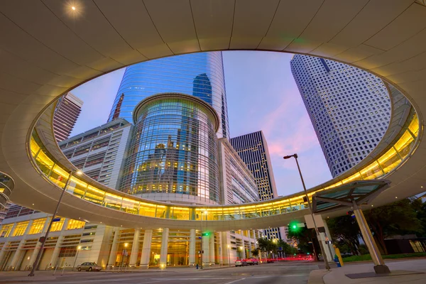 Houston şehir merkezinde günbatımı gökdelenler Texas — Stok fotoğraf