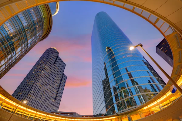 Houston Downtown sunset skyscrapers Texas — Stock Photo, Image