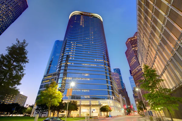 Houston Coucher de soleil sur les toits du centre-ville au Texas — Photo