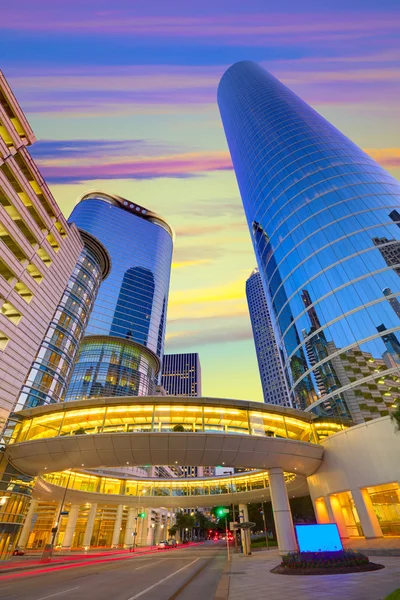 Houston Downtown sunset skyscrapers Texas — Stock Photo, Image