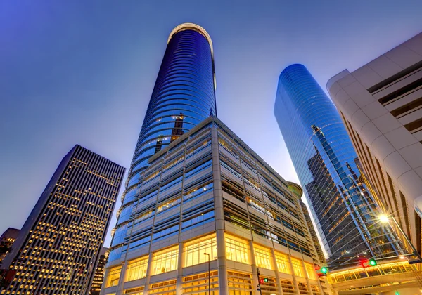 Atardecer en Houston Downtown skyline en Texas US —  Fotos de Stock