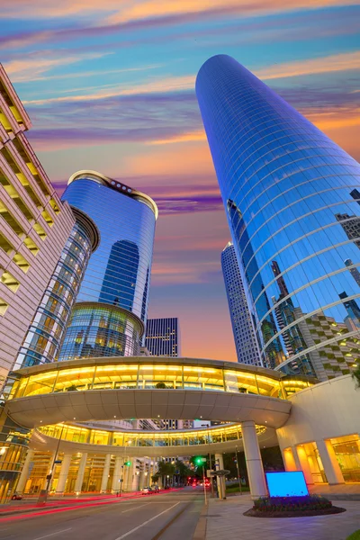 Houston Downtown rascacielos al atardecer Texas — Foto de Stock