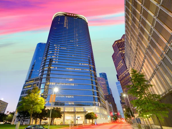 Houston Downtown horizonte pôr do sol em São Paulo Brasil — Fotografia de Stock