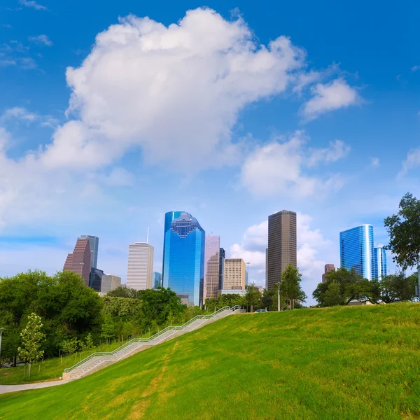 Huston skyline Eleanor Tinsley park Texas oss — Stockfoto