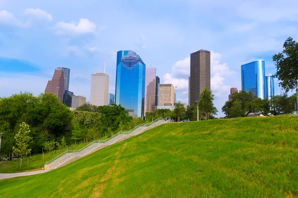 Huston skyline Eleanor Tinsley park, Texas minket — Stock Fotó
