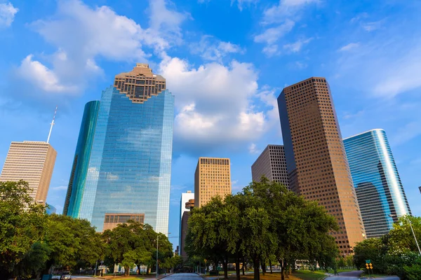 Huston skyline desde el oeste en Texas US — Foto de Stock