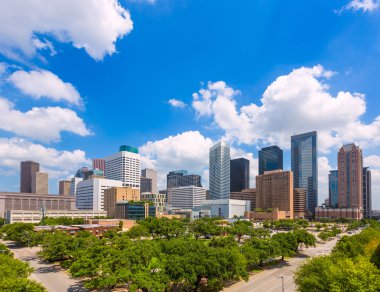 Houston skyline from south in Texas US clipart