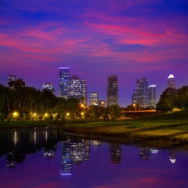 Houston Texas bizim günbatımı manzarası