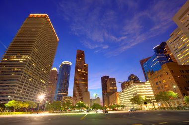 Gün batımı Texas bize Houston şehir manzarası