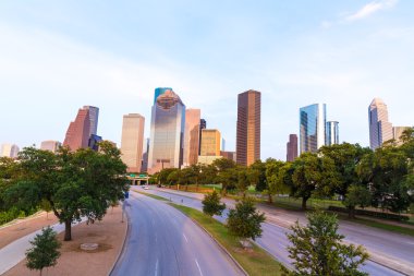 Houston Allen Pkwy Texas bizim günbatımı manzarası