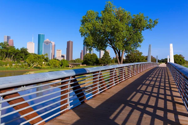 Skyline di Houston dal parco commemorativo di Texas Stati Uniti — Foto Stock