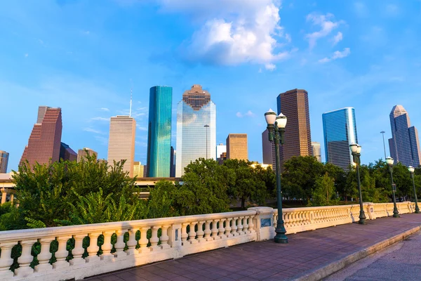 Houston horisonttiin Sabine St bridge Texas USA — kuvapankkivalokuva