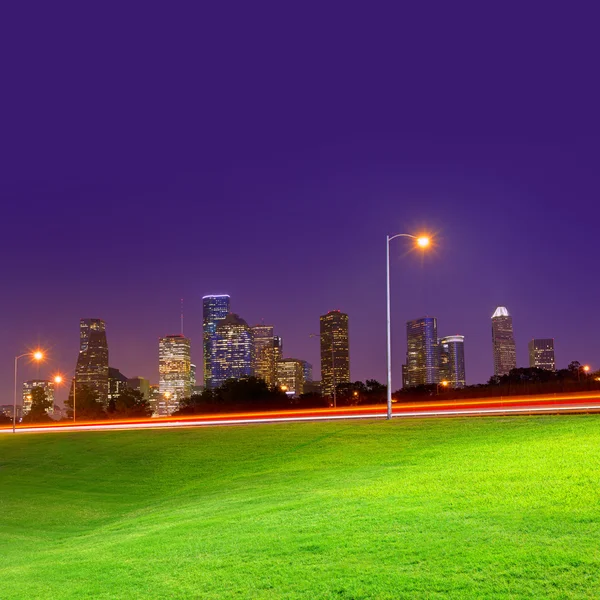 Houston skyline tramonto dal Texas IT — Foto Stock