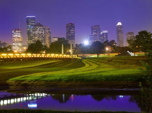 Houston sunset skyline from Texas US — Stock Photo, Image