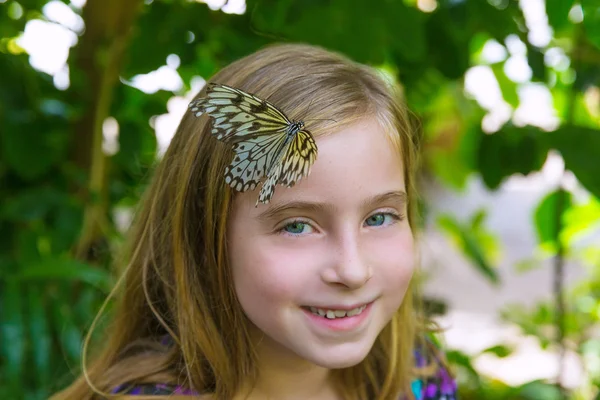 Ragazza farfalla testa Riso carta Idea leuconoe — Foto Stock