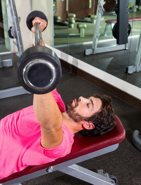 Barbell banco inclinado Press flyes homem treino — Fotografia de Stock