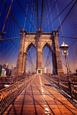 Brooklyn Bridge and Manhattan New York City US clipart