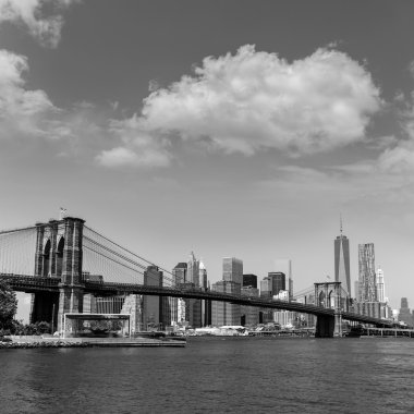 Brooklyn Köprüsü ve Manhattan skyline New York