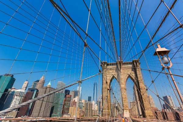 Brooklyn Bridge y Manhattan Nueva York US — Foto de Stock
