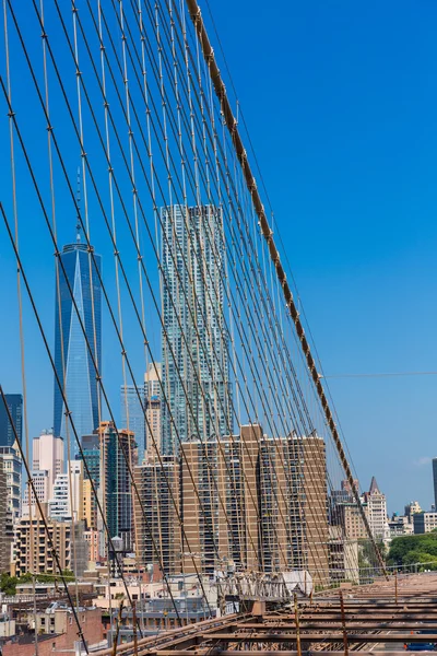 Brooklyn Bridge und manhattan new york city us — Stockfoto