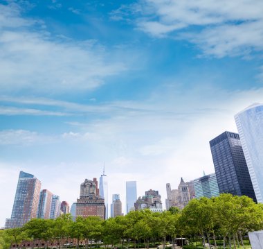 Aşağı Manhattan New York skyline Battery Park