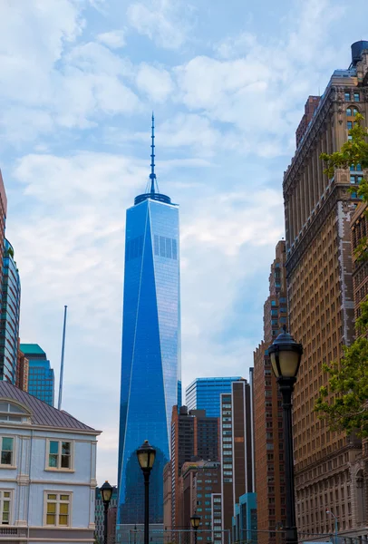 Lower Manhattan com Torre Prudencial Nova York — Fotografia de Stock