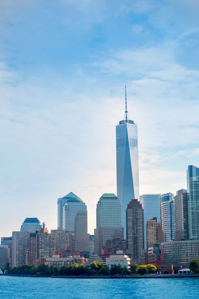 Panoramę Manhattanu, Battery Park New York nas — Zdjęcie stockowe