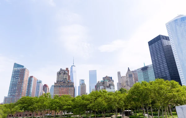 Lower Manhattan New York skyline Battery Park — Stock Photo, Image