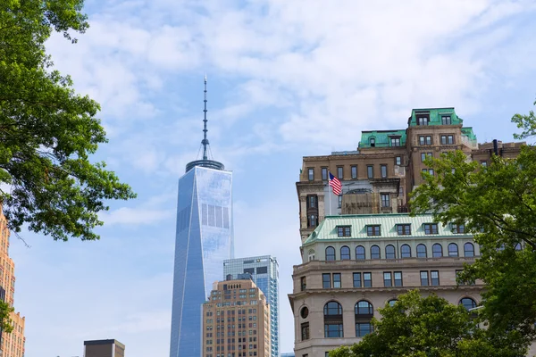 Aşağı Manhattan yeni manzarası özgürlük Kulesi bizi — Stok fotoğraf