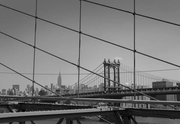 Manhattan Bridge desde Brooklyn Nueva York — Foto de Stock