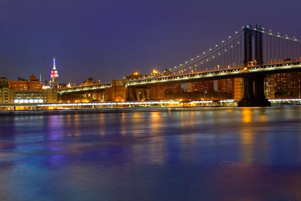 Manhattan Bridge günbatımı New York Ny Nyc ABD — Stok fotoğraf