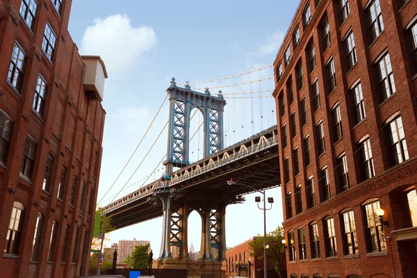 Manhattan Bridge New York NY NYC from Brooklyn — Stock Photo, Image