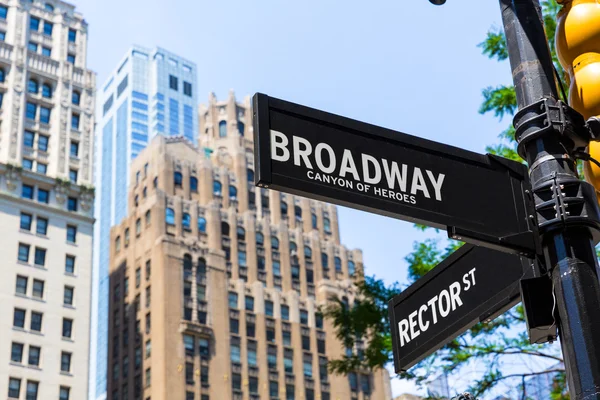 Broadway straat teken Manhattan New York-Verenigde Staten — Stockfoto
