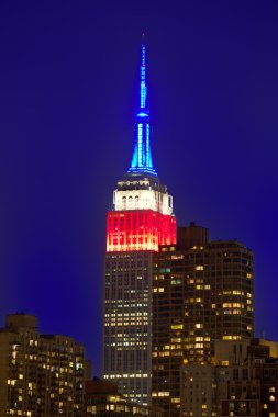 Doğu'dan Manhattan New York günbatımı manzarası