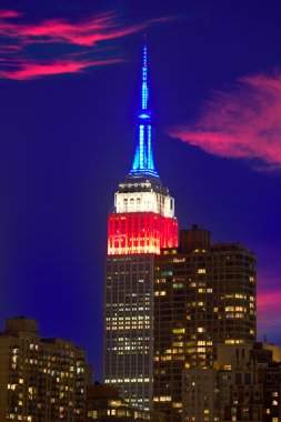 Doğu'dan Manhattan New York günbatımı manzarası