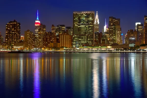 Manhattan New York sunset skyline from East — Stock Photo, Image