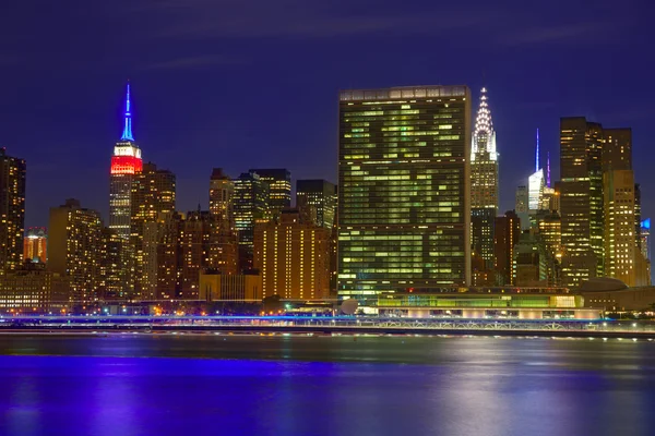 Manhattan New York skyline tramonto da Est — Foto Stock