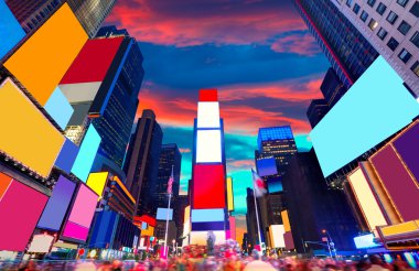 Times Square Manhattan New York silinmiş reklamları