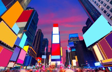 Times Square Manhattan New York silinmiş reklamları