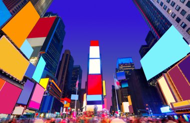 Times Square Manhattan New York silinmiş reklamları