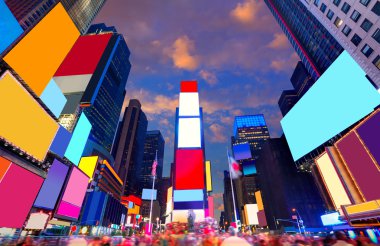 Times Square Manhattan New York silinmiş reklamları