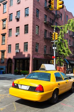New York Manhattan sarı taksi West Village'da